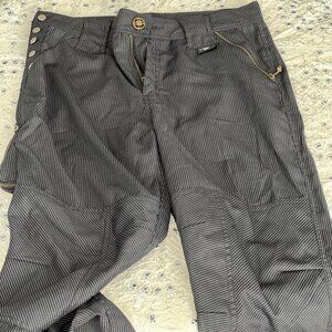 Ratredz Vintage Y2K Cyber Goth Raver Pants Pinstripe Lacing Zip Detail 34